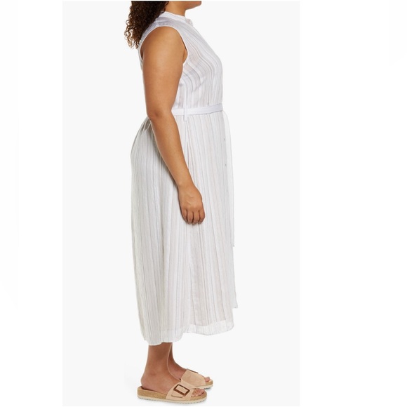 + VINCE + Stripe Sleeveless Shirt Dress - Picture 3 of 6